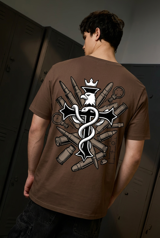 Hawkeye coffee tee - back or design overview