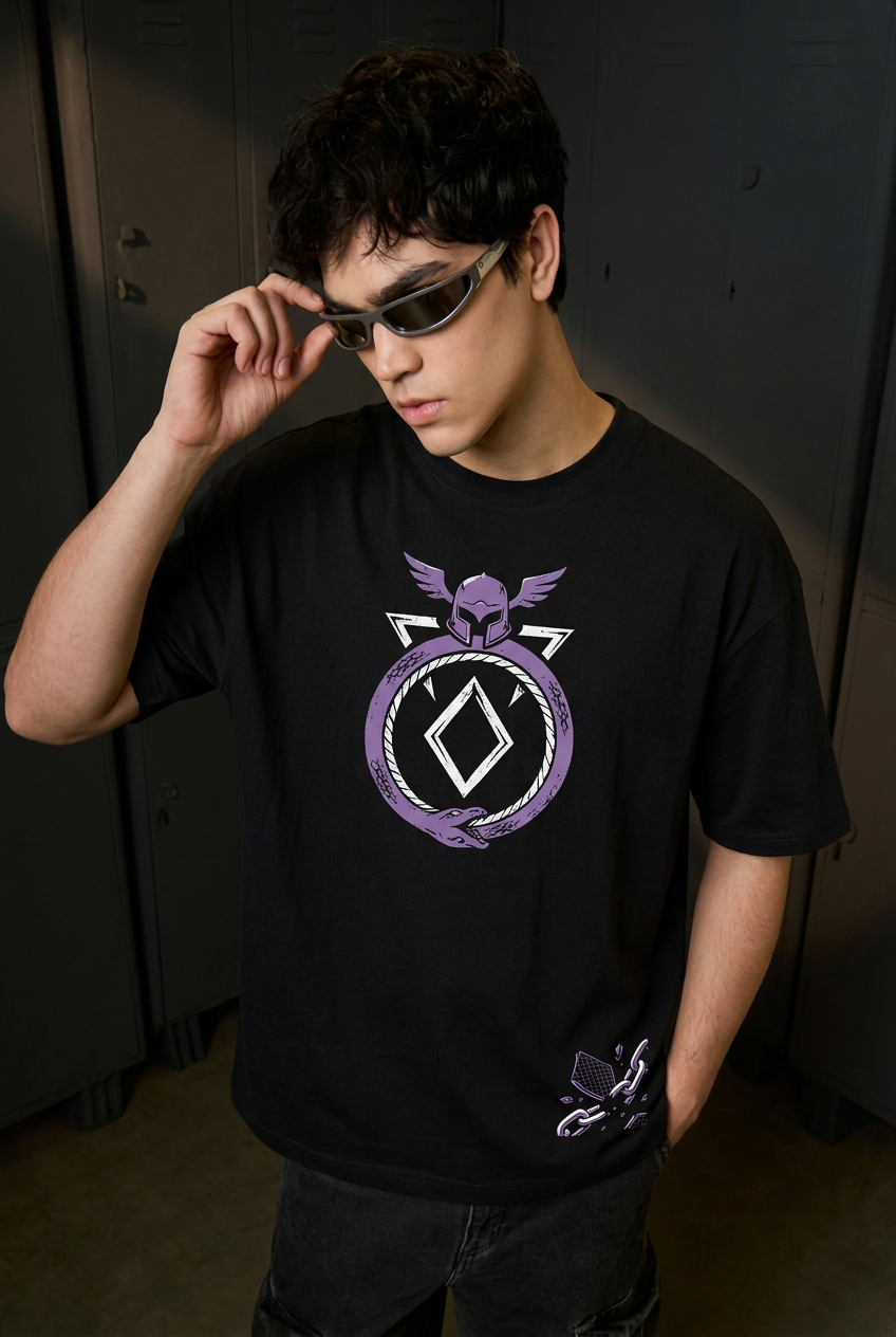 Greed black tee - front or design overview