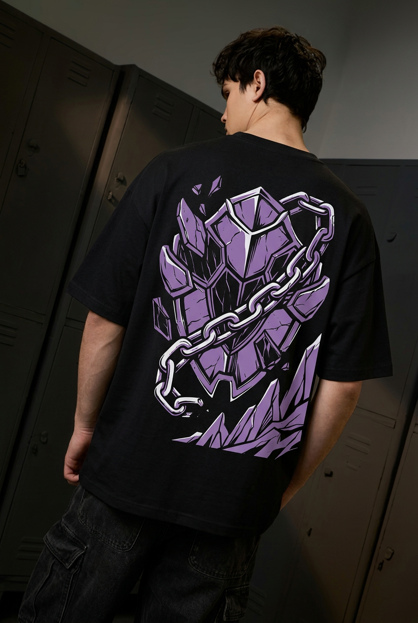 Greed black tee - back or design overview