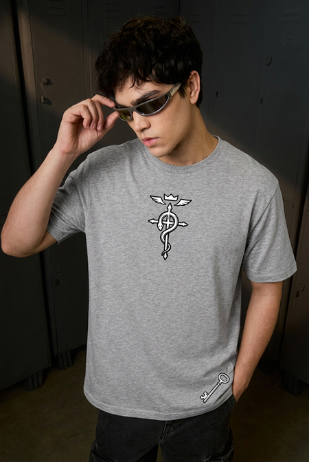 Truth grey melange tee - front or design overview