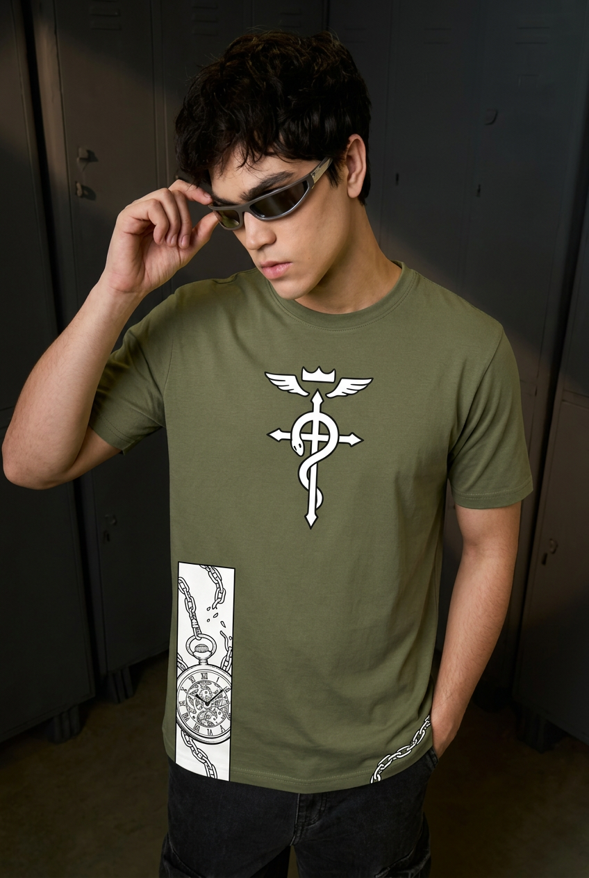 Brotherhood green tee - front or design overview