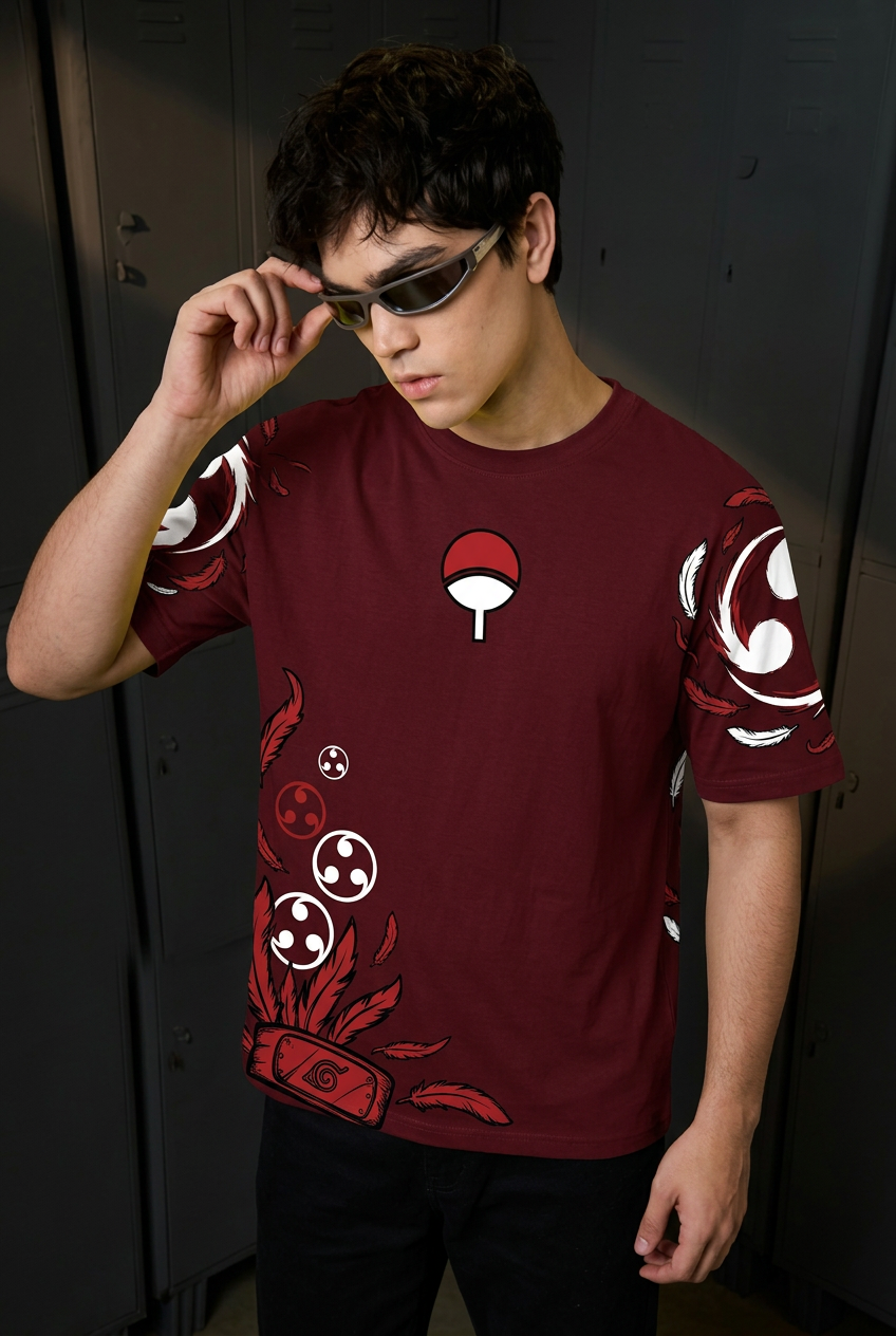 Naruto Itachi sacrifice - maroon Regular T-Shirt - front pose
