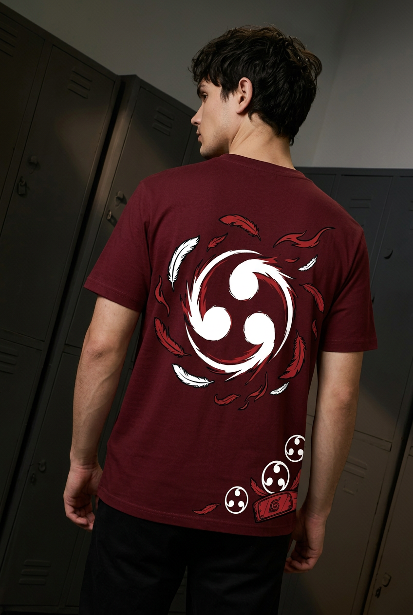 Naruto Itachi sacrifice - maroon Regular T-Shirt - back three-quarter