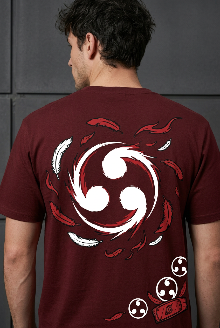 Naruto Itachi sacrifice - maroon Regular T-Shirt - back detail