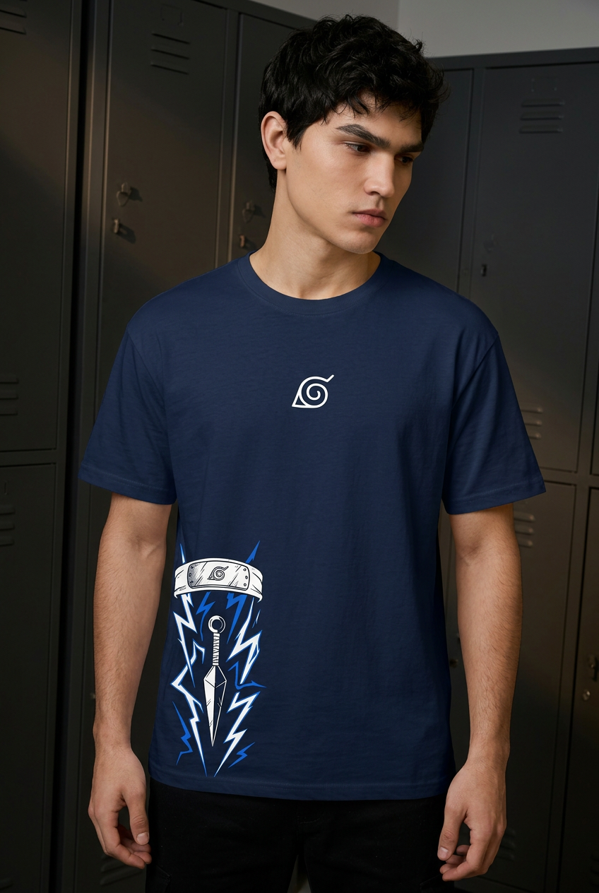 Naruto Kakashi lightning - navy blue Regular T-Shirt - front portrait