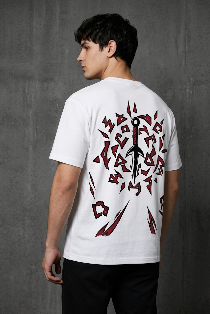 Naruto Minato teleportation - white Regular T-Shirt - back three-quarter view