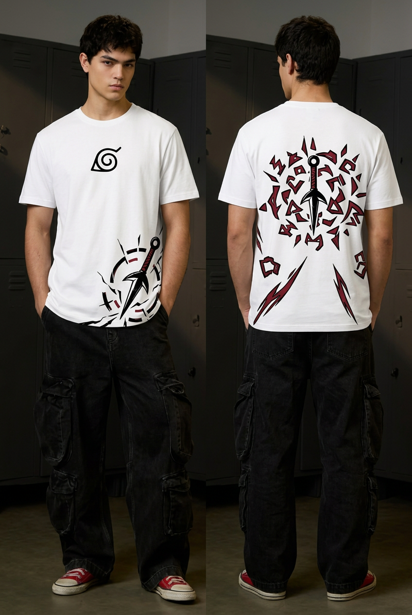 Naruto Minato teleportation - white Regular T-Shirt - full-body front view