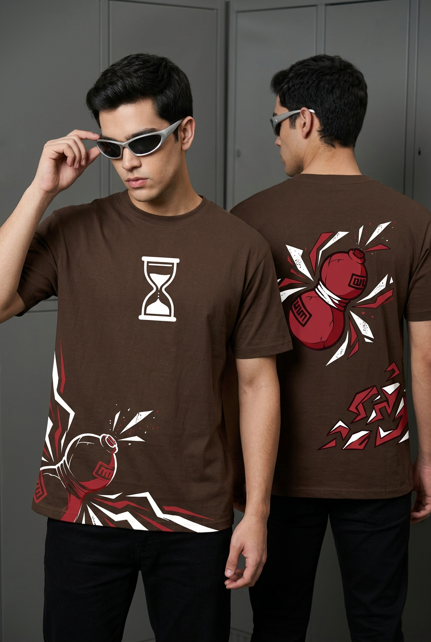 Naruto Gaara protection - coffee brown Regular T-Shirt - front sunglasses pose