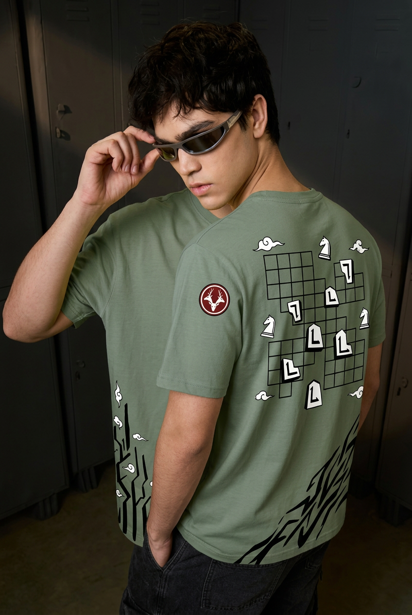 Naruto Shikamaru strategy - green Regular T-Shirt - front pose