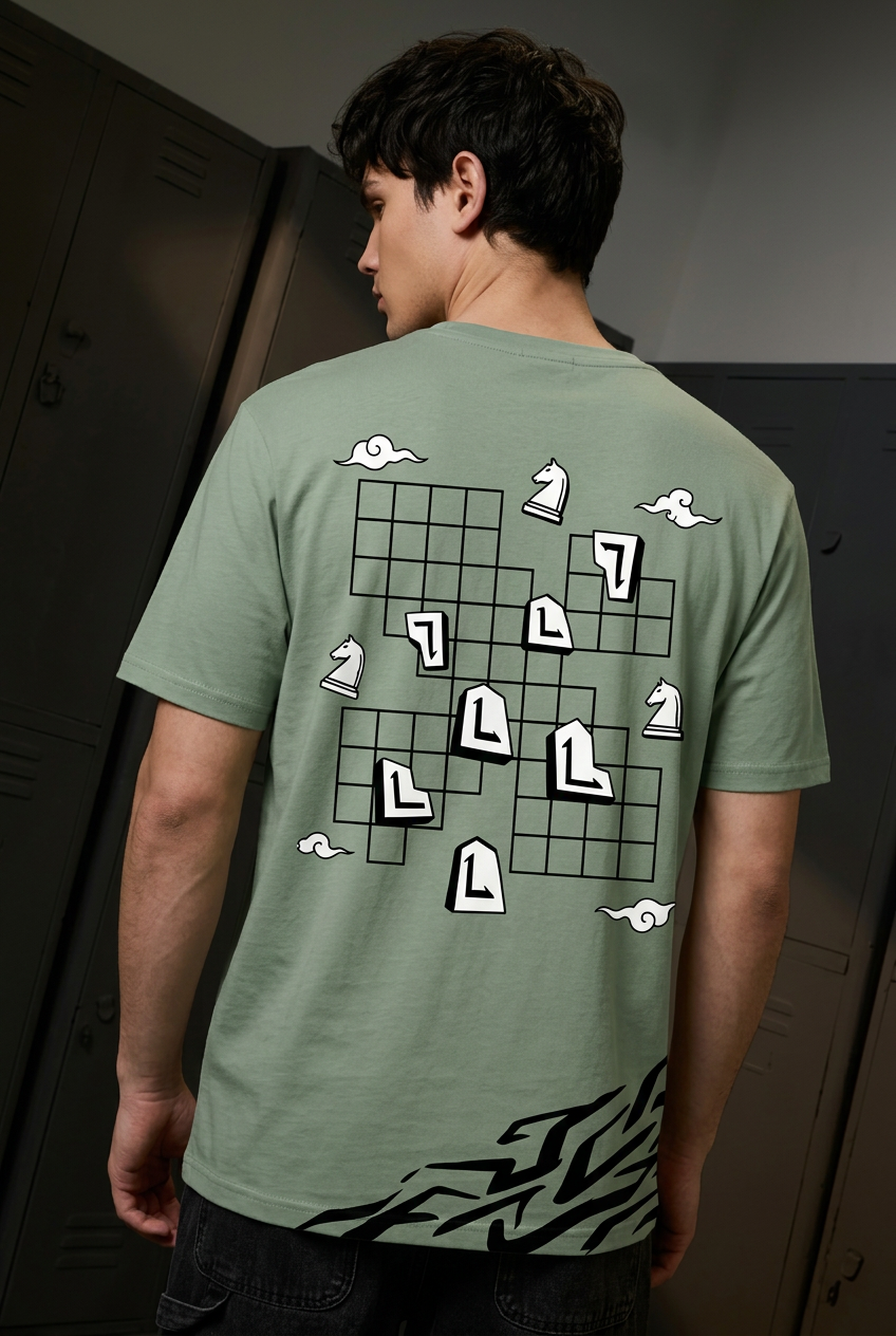 Naruto Shikamaru strategy - green Regular T-Shirt - back three-quarter