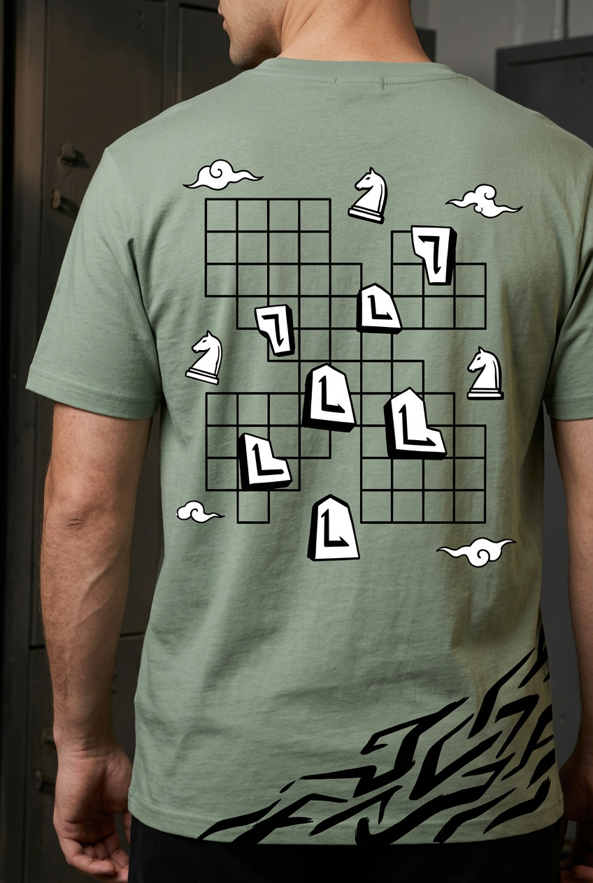 Naruto Shikamaru strategy - green Regular T-Shirt - back detail