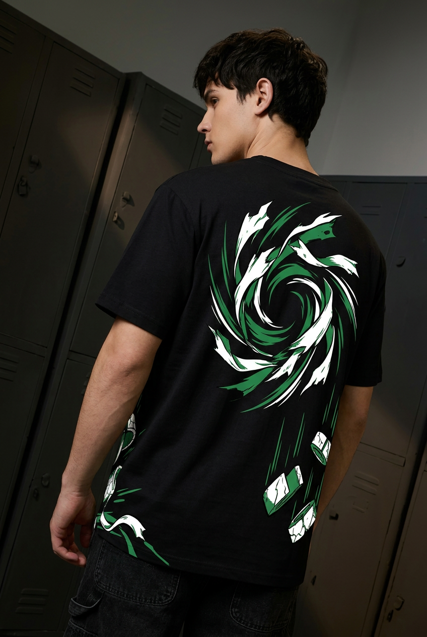 Naruto Rock Lee determination - black Regular T-Shirt - back three-quarter