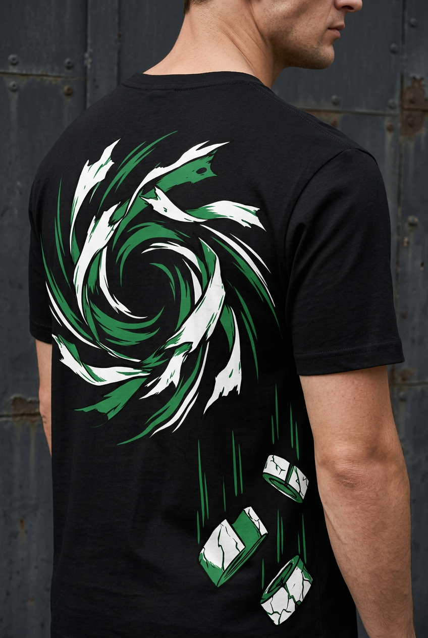 Naruto Rock Lee determination - black Regular T-Shirt - back detail