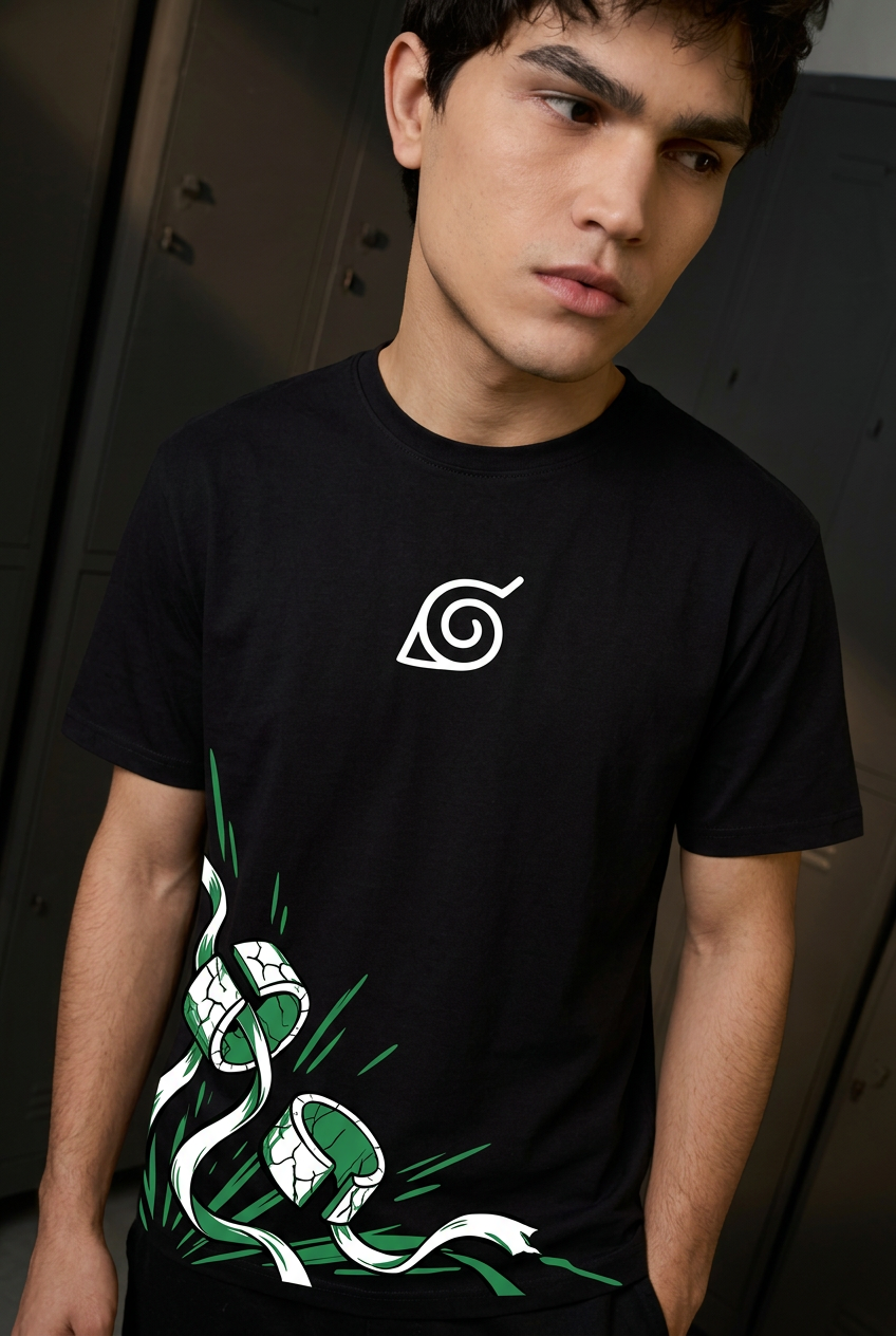 Naruto Rock Lee determination - black Regular T-Shirt - front portrait
