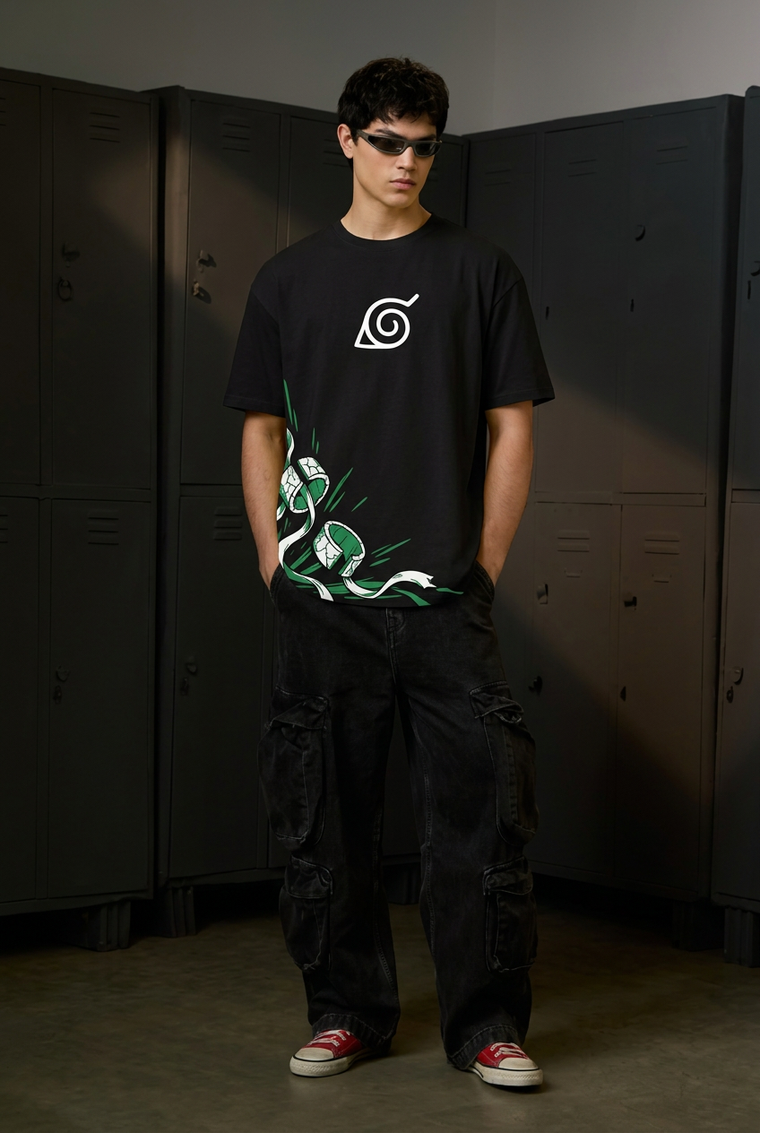 Naruto Rock Lee determination - black Regular T-Shirt - full-body front