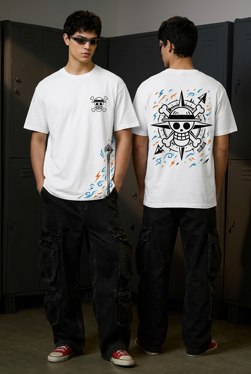 One Piece Nami navigator - white Regular T-Shirt - full-body front