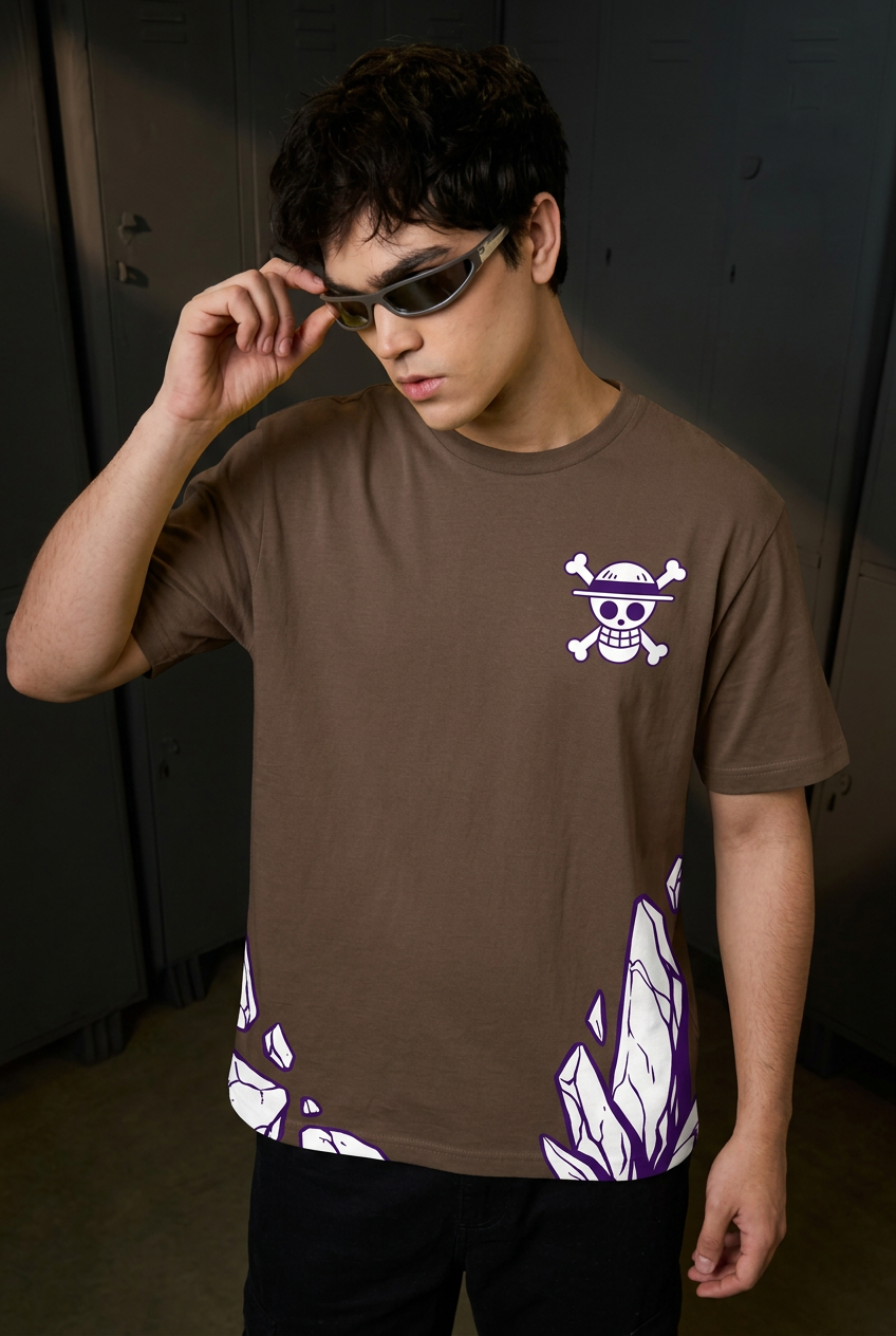 One Piece Robin history - coffee Regular T-Shirt - front pose