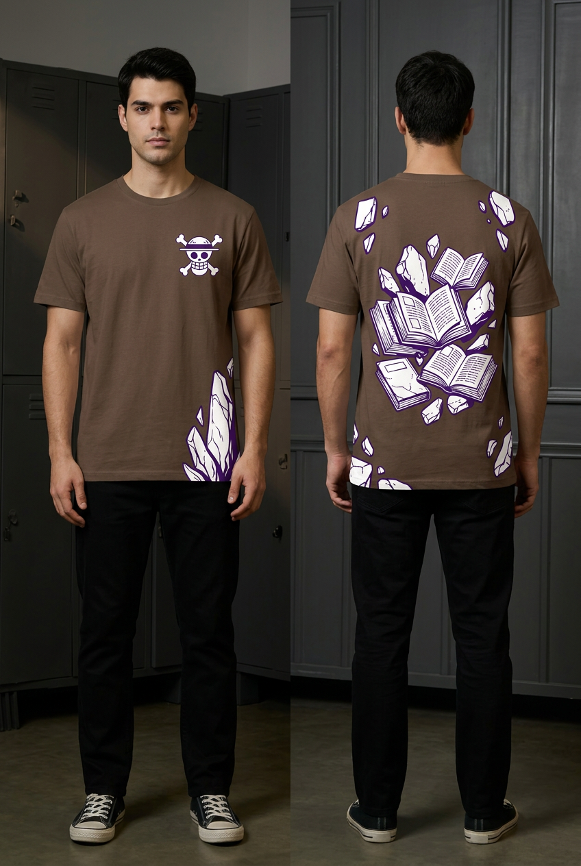 One Piece Robin history - coffee Regular T-Shirt - full-body front