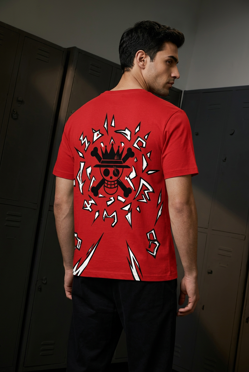 One Piece Shanks promise - red Regular T-Shirt - back three-quarter