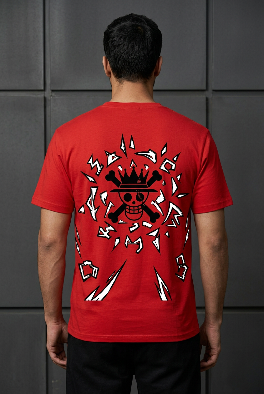 One Piece Shanks promise - red Regular T-Shirt - back detail