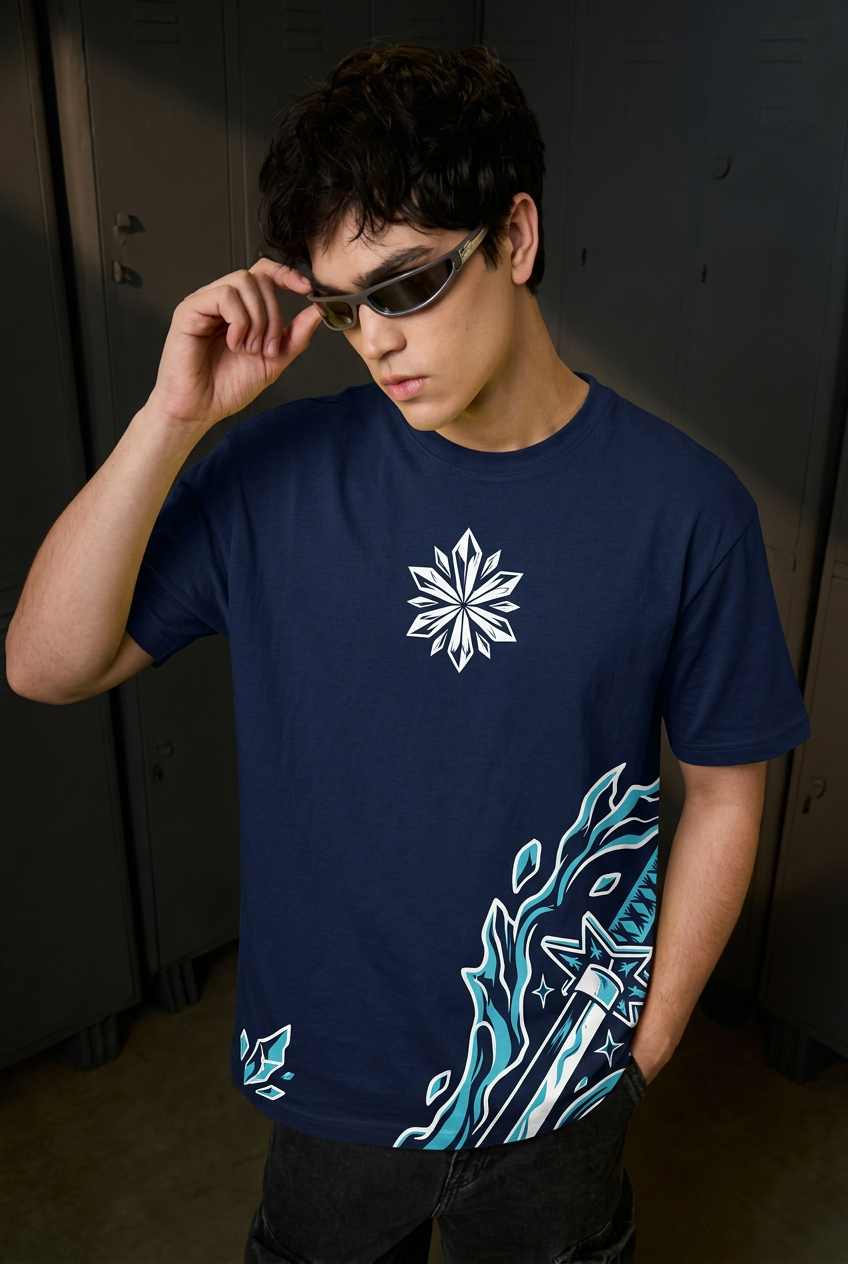 Toshiro navy regular-fit T-shirt - front view