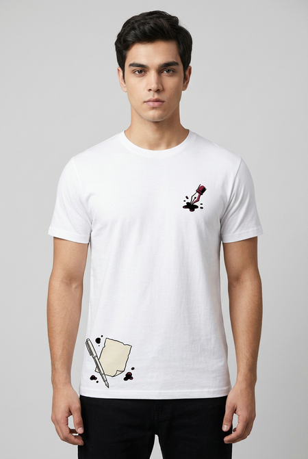Hidden Evidence white regular-fit T-shirt - front view