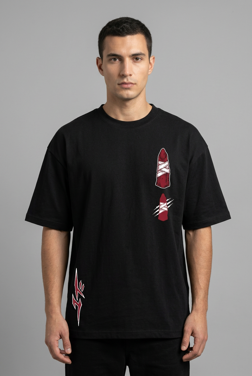 Yuji black oversized T-shirt - front view