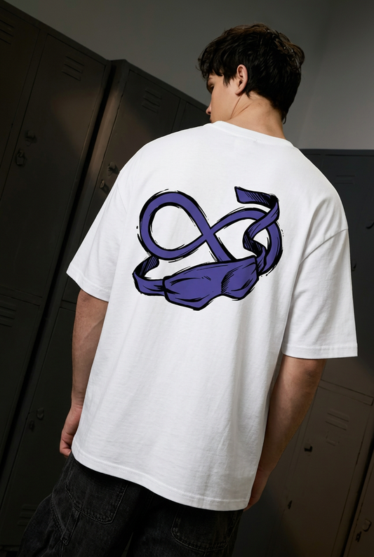 Gojo white oversized T-shirt - back view