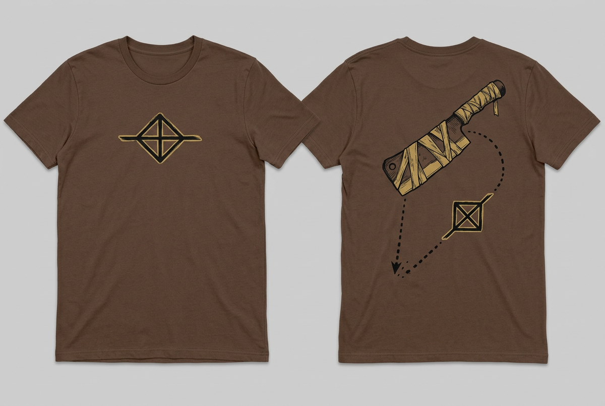 Nanami coffee regular-fit T-shirt - front and back design overview