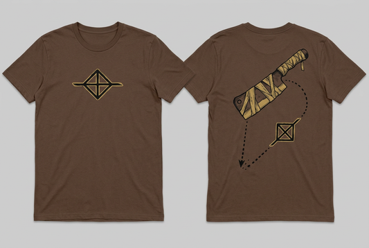 Nanami coffee regular-fit T-shirt - front and back design overview