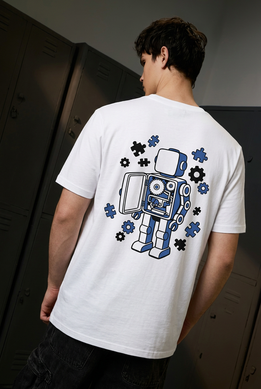 Near Strategy white tee - back or design overview