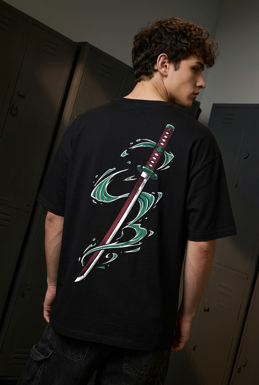 Tanjiro black tee - back or design overview