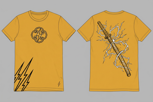 Zenitsu mustard tee - back or design overview