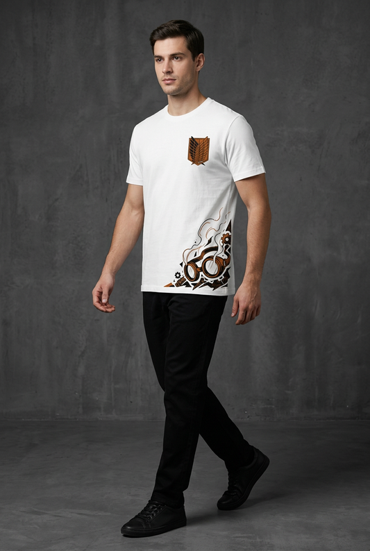 Attack on Titan Hange discovery - white Regular T-Shirt - full-body front view