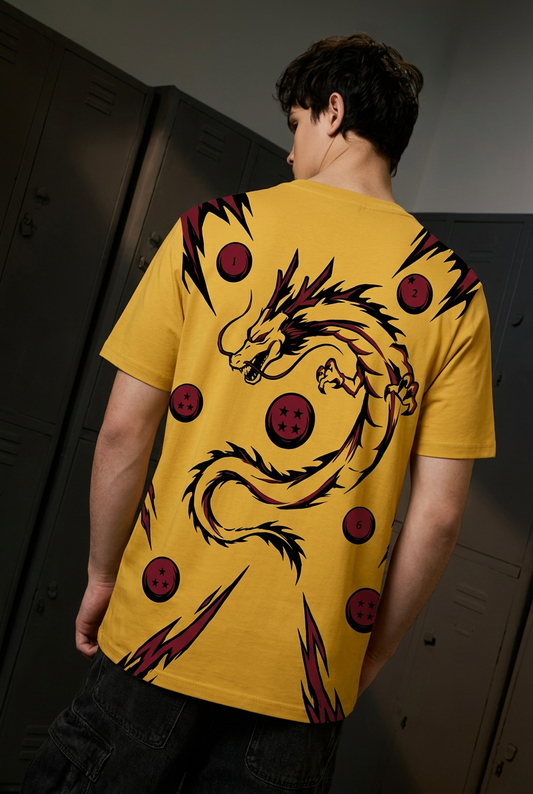 Dragon Ball Z Dragon wish - mustard Regular T-Shirt - back view