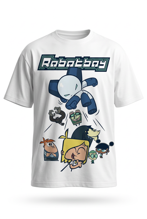 Robotboy & Friends White Graphic Tee