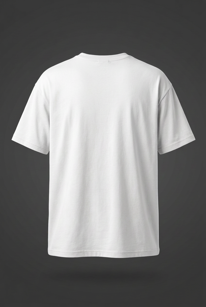Plain white tee back