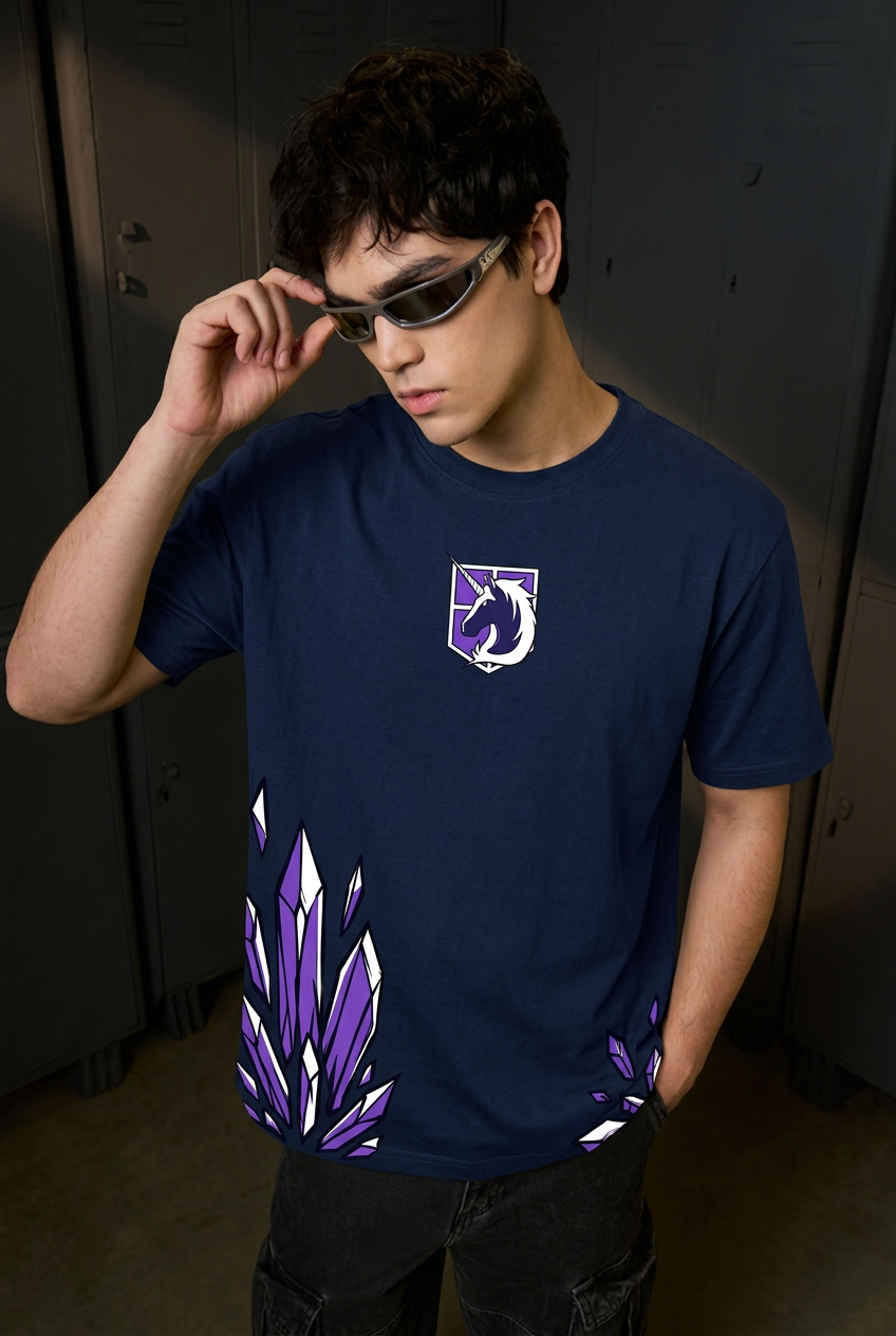 Annie navy regular-fit tee front
