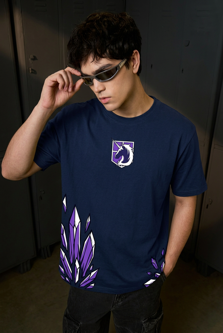 Annie navy regular-fit tee front