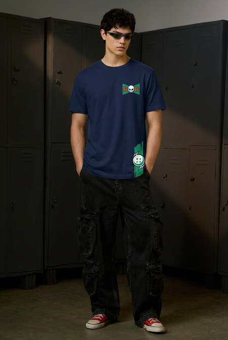 Cell navy regular-fit tee full-body front