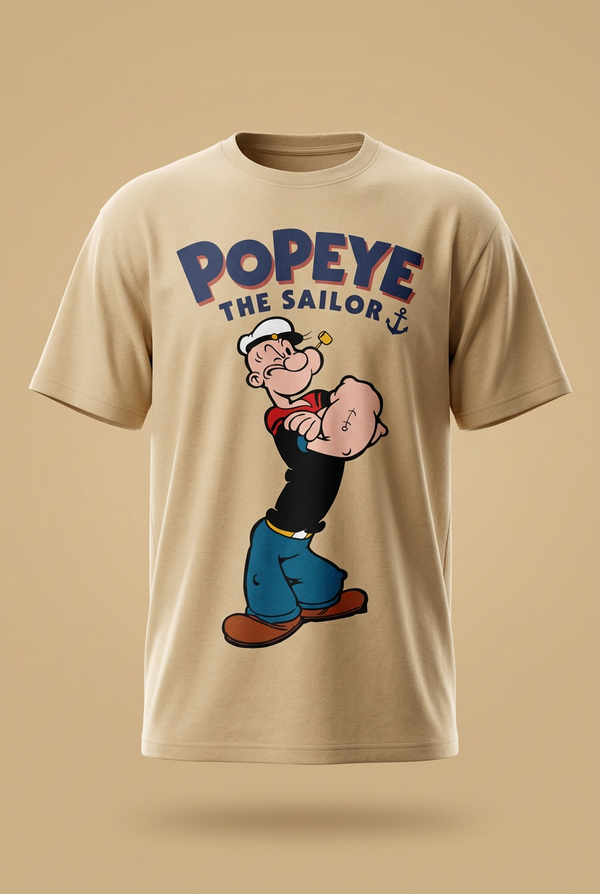 Popeye The Sailor Sand Beige Graphic Tee
