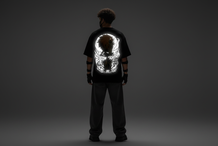 Bleach Reflective oversize drop shoulder t shirt