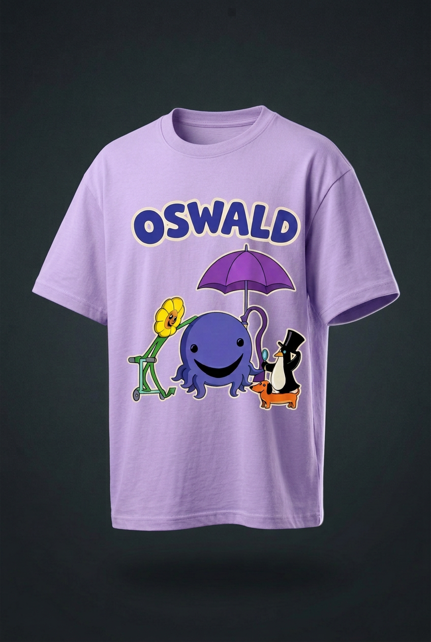 Oswald lavender tee angled