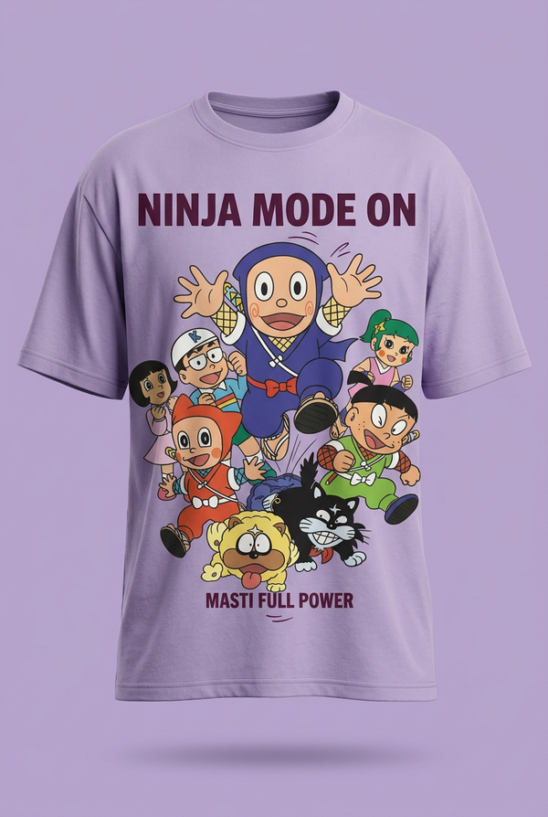 Ninja Hattori Ninja Mode On Lavender Graphic Tee