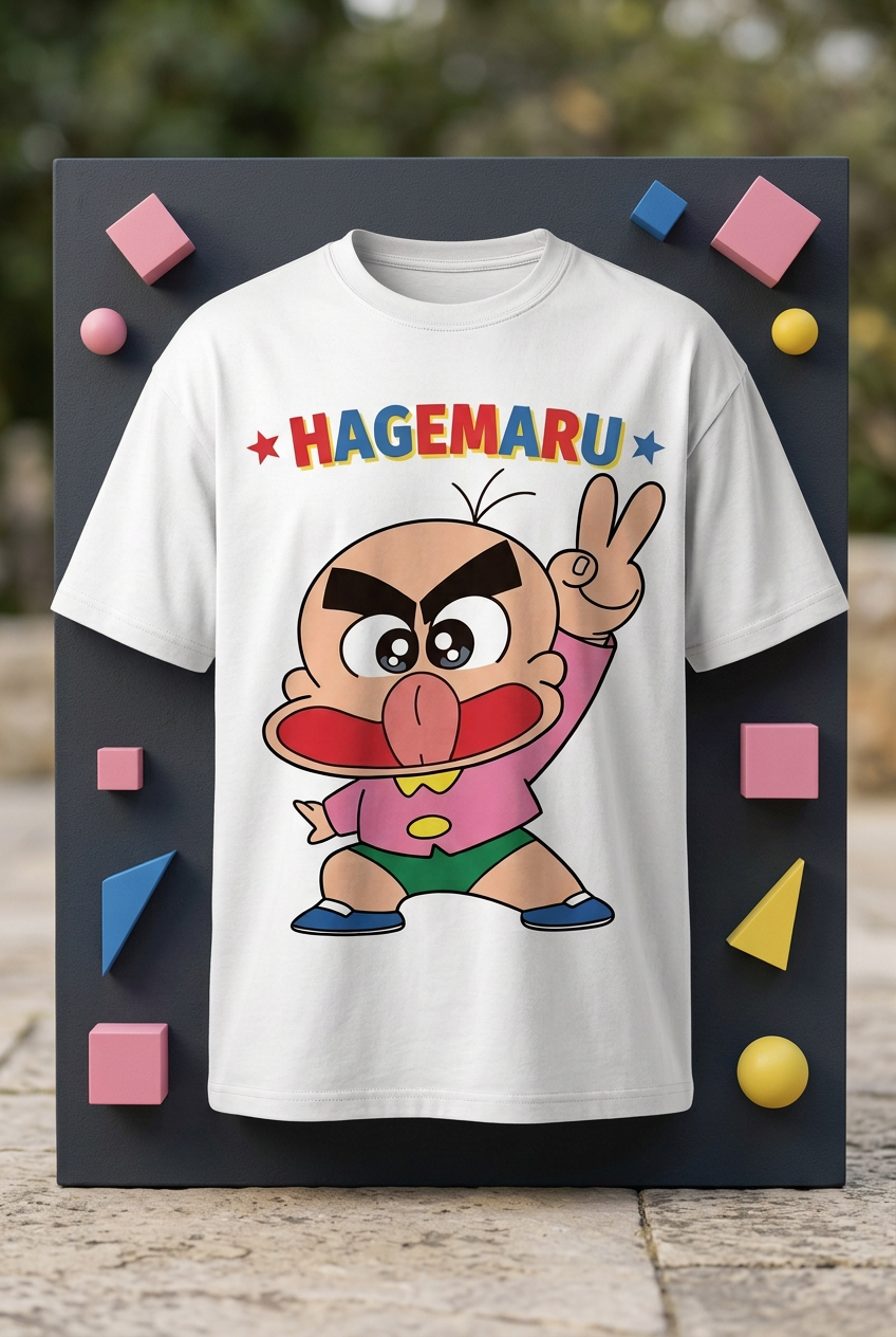 Hagemaru white tee flat lay