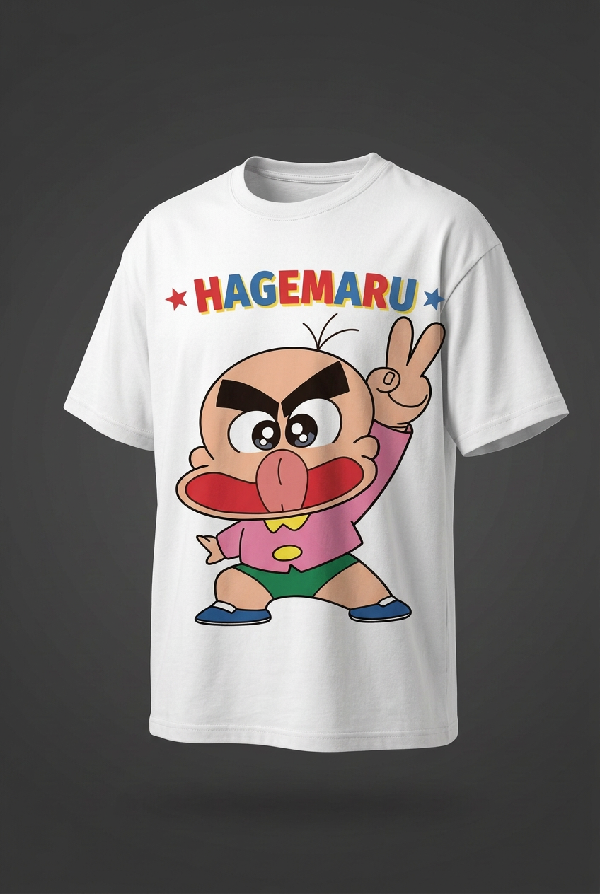 Hagemaru white tee angled mockup
