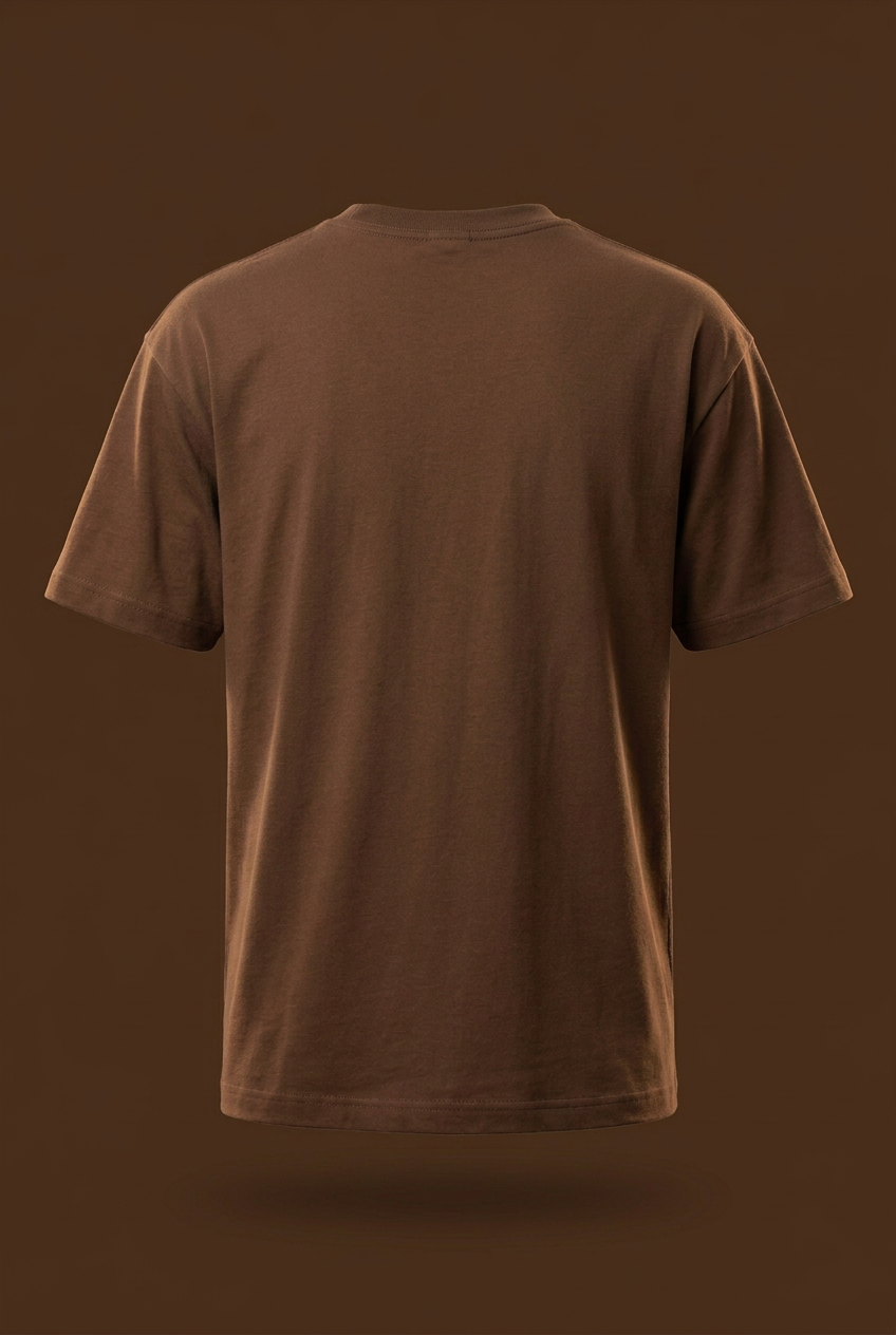 Plain coffee-brown tee back