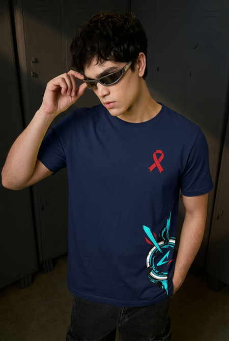 Android 18 navy regular-fit tee front