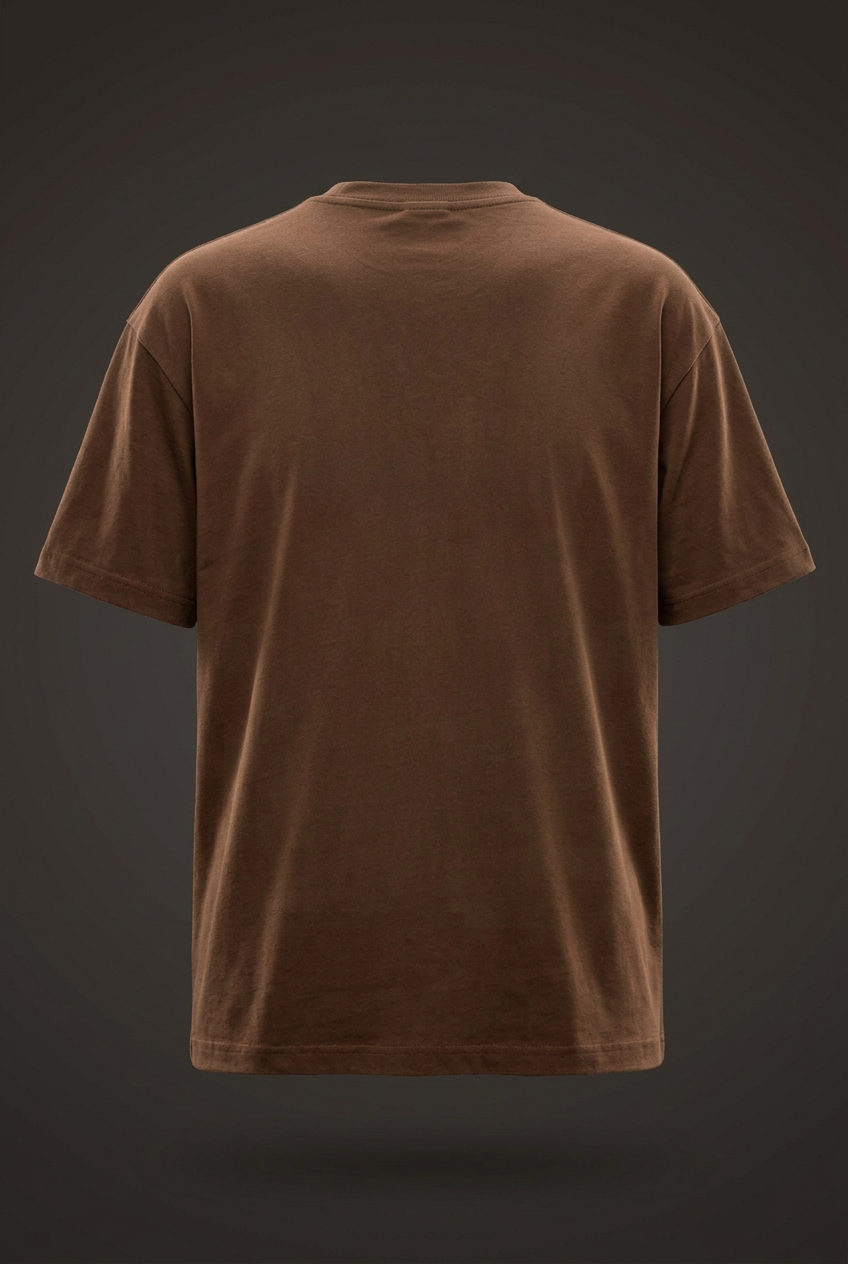 Plain coffee-brown tee back