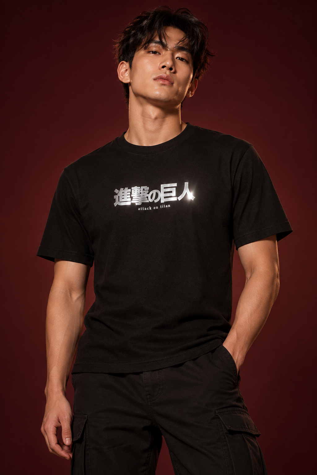 Attack Titan OG regular-fit reflective front hero